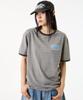 UNKNOWN PLANET [Unp] Pigment-Dyed Graphic Ringer T-Shirt Gray
