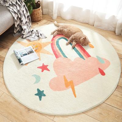 Nordische Teppiche für das Wohnzimmer Cartoon Schlafzimmer Dekoration Runder Teppich Große Fläche Kinderbodenteppich Zuhause Verdicken Plüschteppich