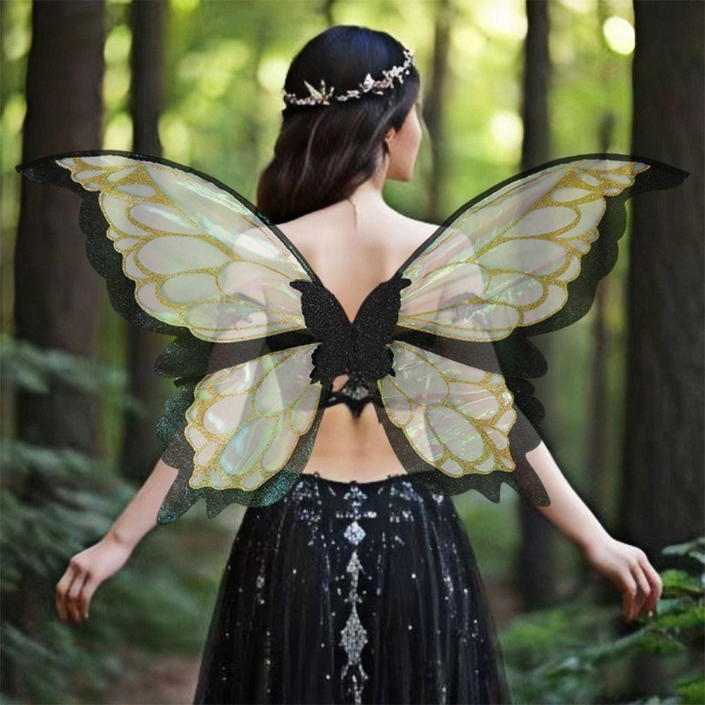 Sparkling Girls Angel Wings Adults Kids Halloween Costume Accessories Funny Fairy Wings