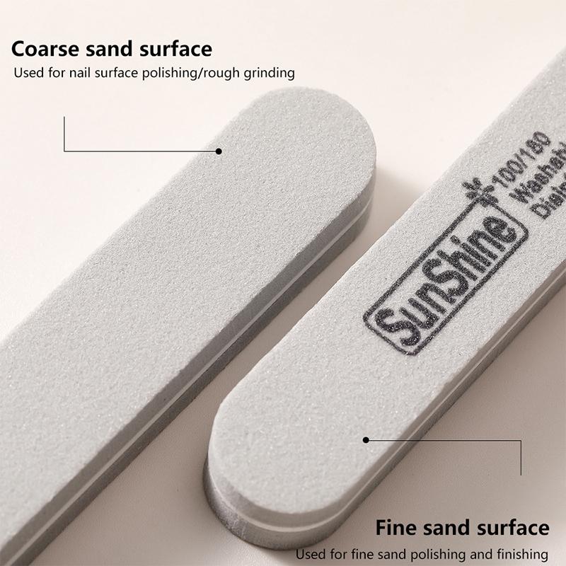 5Pcs Mini Nail File Buffers Sponge 100/180 Grit Double Sided Sanding Block Gel Polishing Foam Manicure Nail Art Files