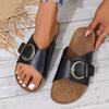 Slippers Beach Open-toe Flat Shoes Flip-flops Women's Large-sized Sandals