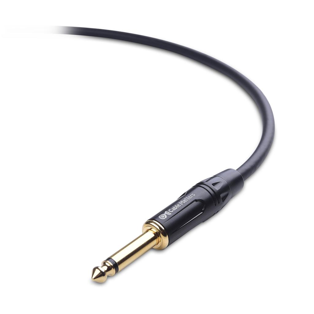 Cable Matters Guitar Cable, 1.8m, Shielded, Set of 2, 6.35mm Mono Plug, TS Straight Plug, for Instruments