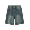 | Old washed denim shorts men's summer straight five-point pants retro medium pants