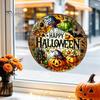 Pumpkin Ghost Wall Stickers Halloween Stained Glass Style Static Window Clings, Waterproof PVC Bat Seasonal Home Accents Haunted House Decals,