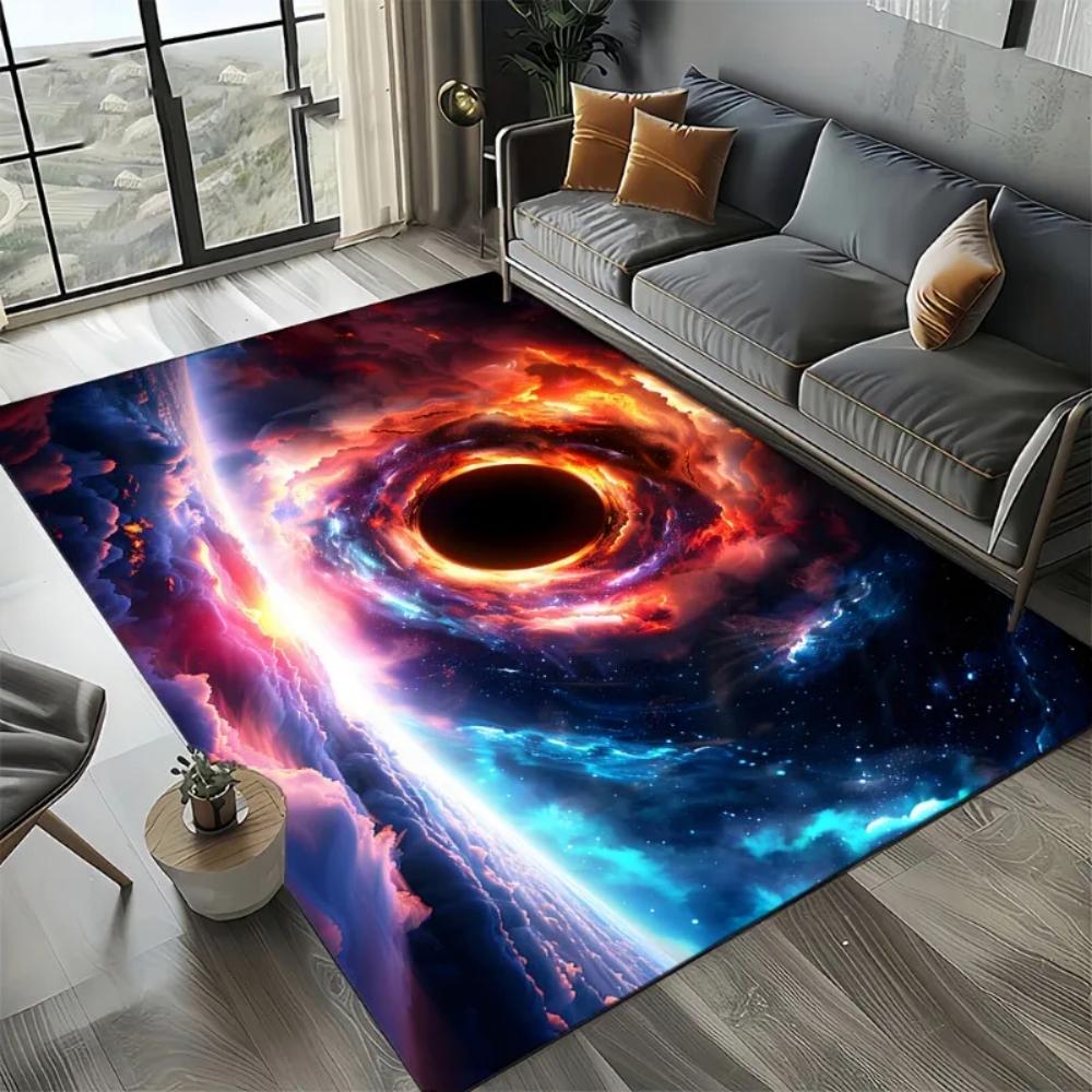 Starry Night Nebula Universe Pattern Carpet Non Slip Floor Mat for Living Room Bedroom Home Decor Large Area Rug Man's Cave