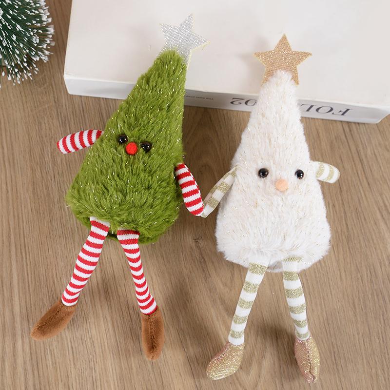 Christmas Plush Doll Ornaments Cute Long Leg Xmas Tree Hanging Pendant Navidad Natal Home Decoration New Year Kids Gifts