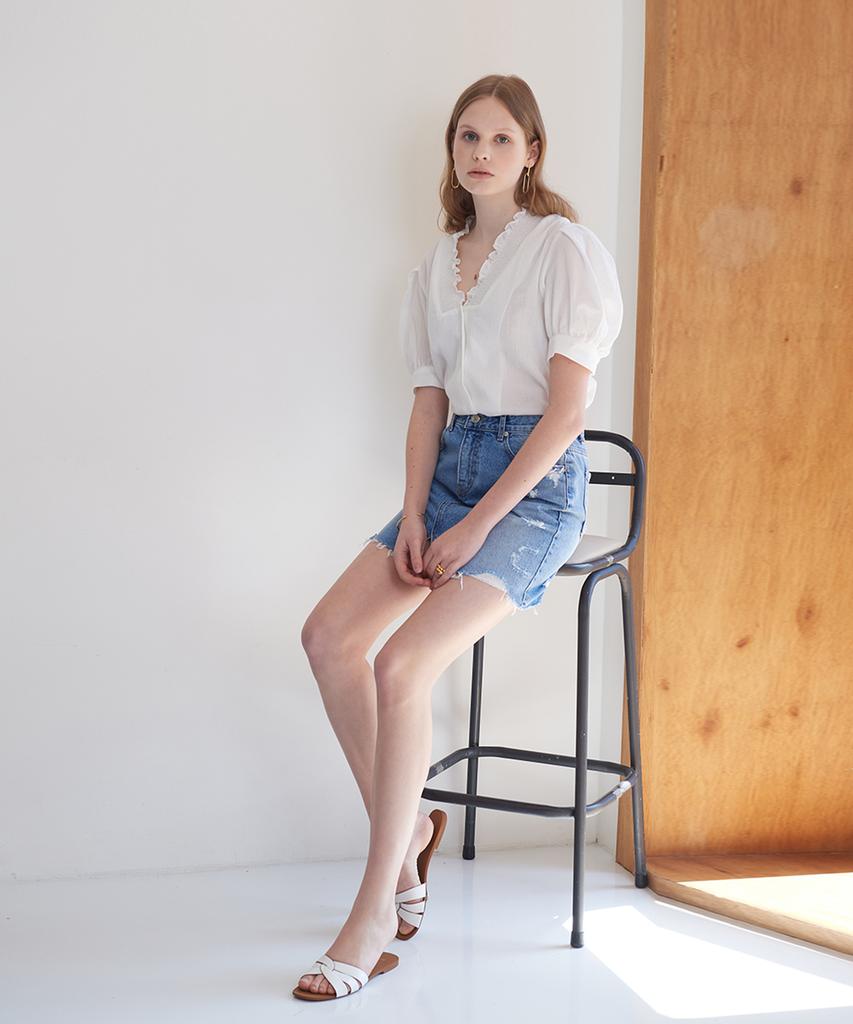DIEPHOD #3335 Light Blue Denim Skirt