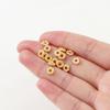 50pcs 6mm 14K 18K Gold Color Brass Round Flower Weave Polygonal Bracelets Beads Spacer Beads Jewelry Findings Accessories