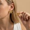 French Style Ribbon Bow Stainless Steel Stud Earrings for Women Elegant Bowknot Gold Plated Earrings Party Jewelry Gift