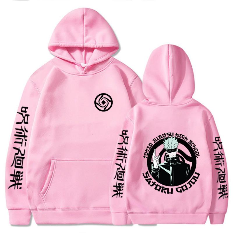 Jujutsu Kaisen Anime Hoodie Harajuku Gojo Satoru Grafik Hoodies Übergroß Kapuzenpullover Vintage Lange Ärmel Männer Frauen Kleidung