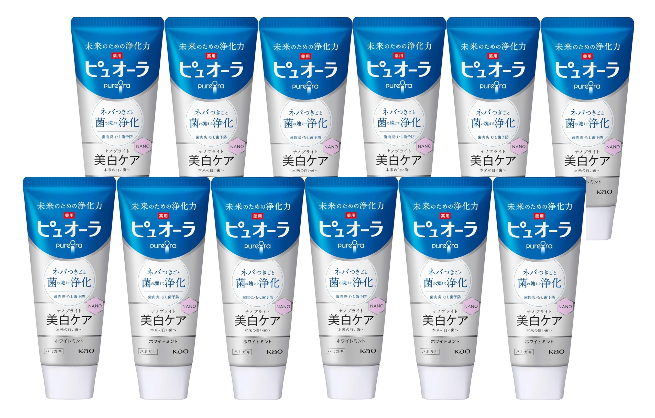 

Pyuora Medicated Toothpaste Nanobright Whitening 115g Bulk purchase [Quasi-drug] (12 pieces)
