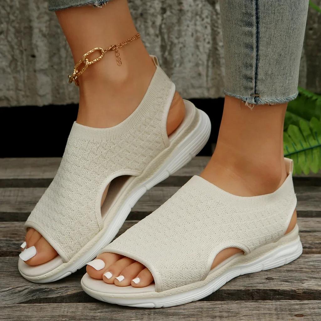 Fashion Ladies Hollow Sports Sandals Thick Bottom Casual Lightweight Shoes for Women Summer Breathable Fish Mouth Slippers Large Size