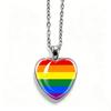 1Pc KPOP Heart Time Gem Necklace, Red Orange Yellow Green Fan Support Alloy Pendant