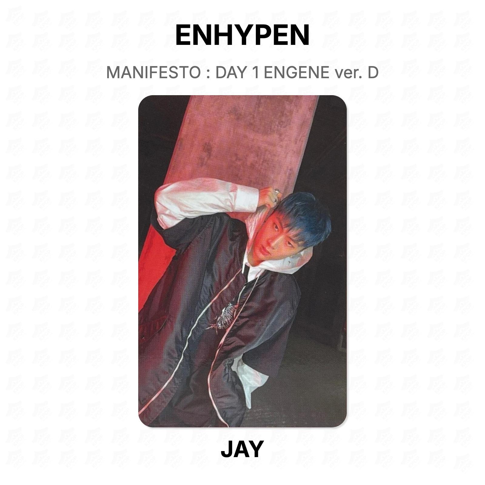 ENHYPEN MANIFESTO : DAY 1 ENGENE ver. D Official Photocard JAY