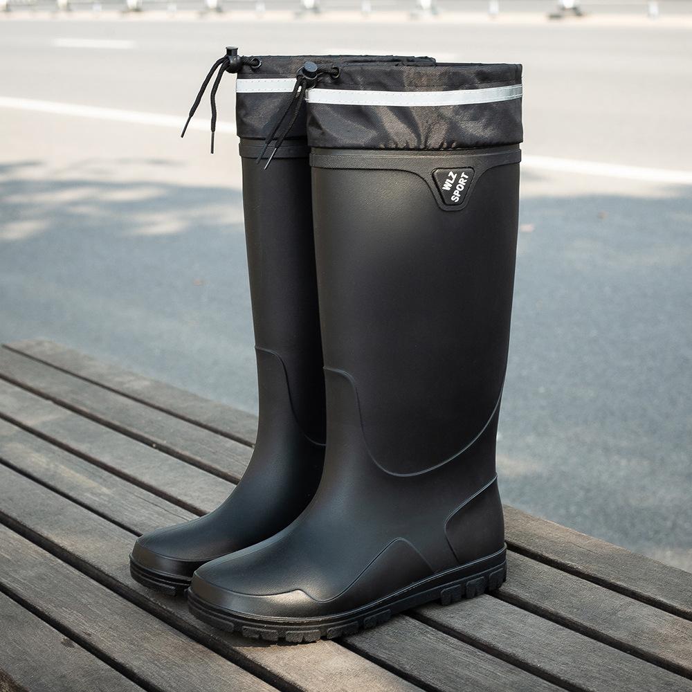 Fashion bundle short rain shoes men's medium water boots high rain boots men's new non-slip waterproof long rubber shoes men