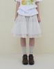 Nokeontencheu 246. Mesh Flare Skirt _ Ivory