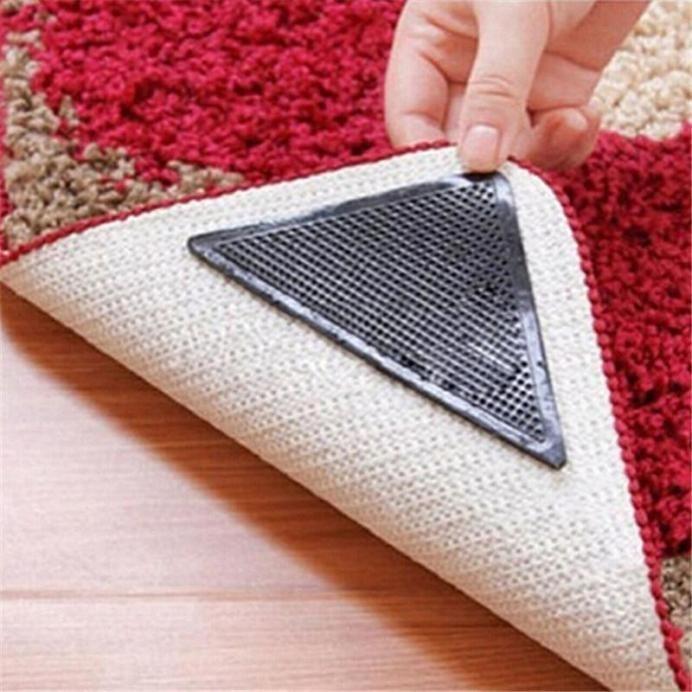 Ruggies Carpet Anti Slip Mat Patch Double Sided Tape Triangular Rubber Material