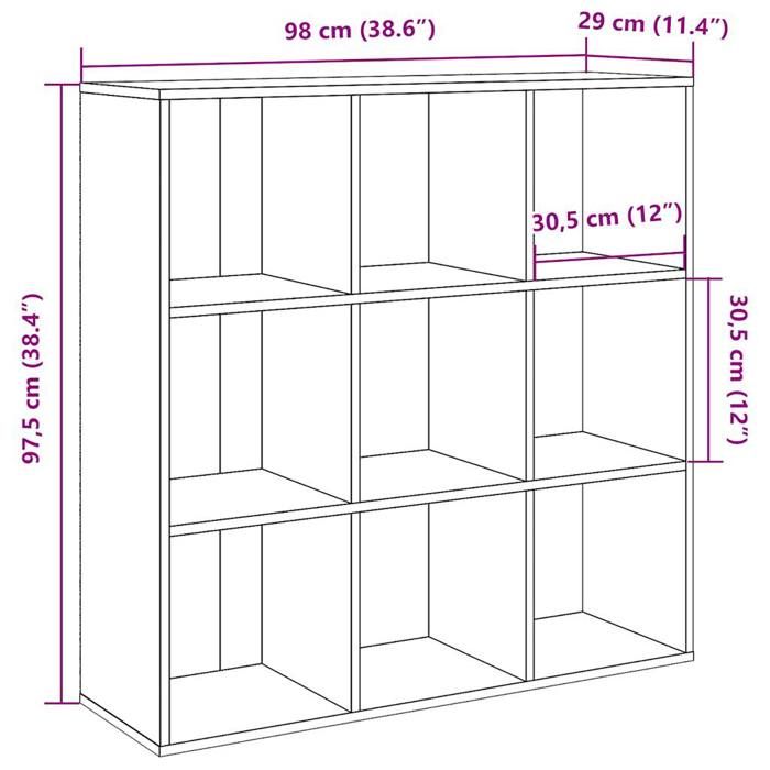 VidaXL Bookcase Artisan Oak 98x29x97.5 Cm, Privacy Screen, Bookshelf, Storage Shelf, 855969