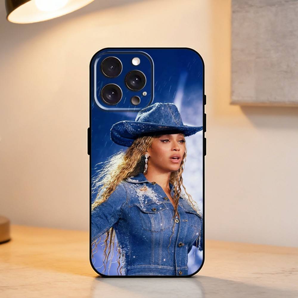 S-Singer B-Beyonce Phone Case For iPhone 17,16,15,14,13,12,11 Plus,Pro Max,XS,Soft Silicone Black Cover