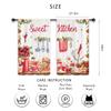 Panels Rustic Kitchen Curtains Small Short Strawberry Floral Fruit Dessert Wood Board Red Watercolor Farmhouse Made Of Polyester Window Treatment