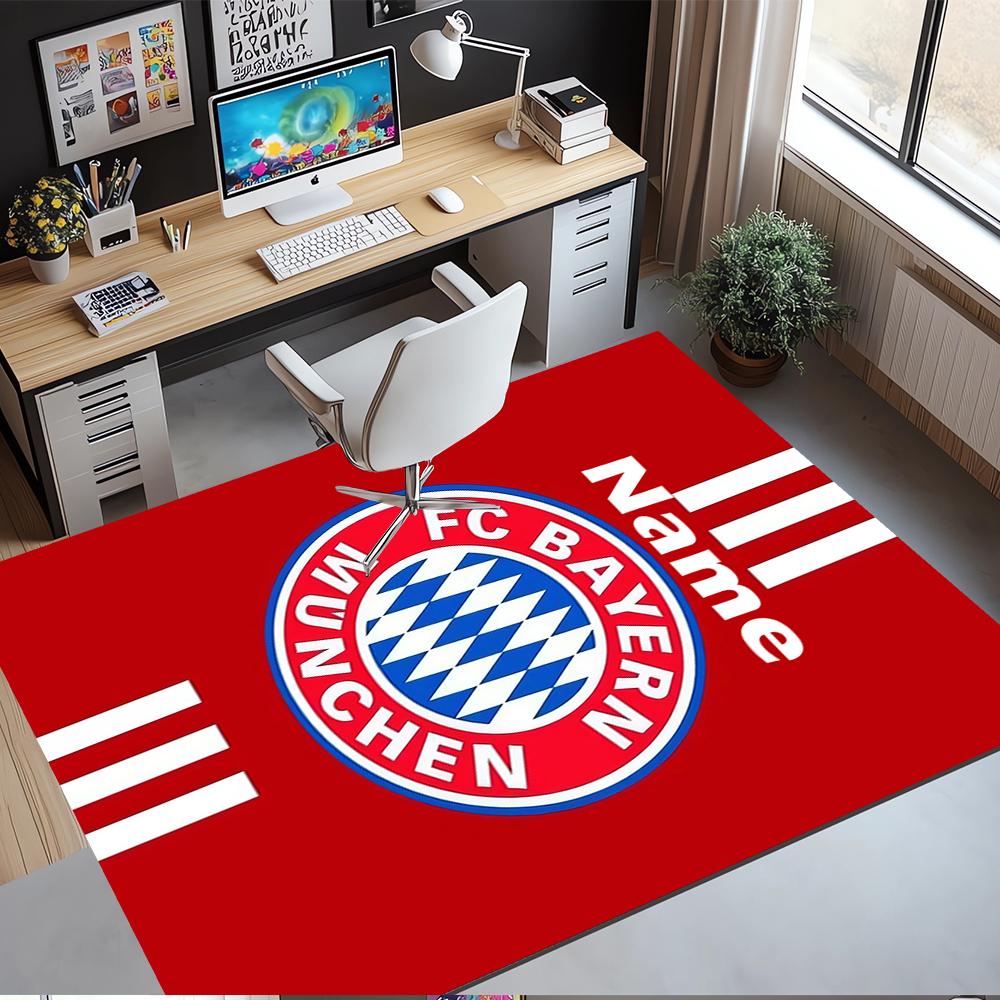 Custom Name FC Bayern München Printed Carpet,Rug for Office Chair Living Room Bedroom Kitchen Room Decor Gifts.