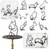 Metal Home Office Dogs Statue Modern Abstract Art Sculpture Ornaments Decoration