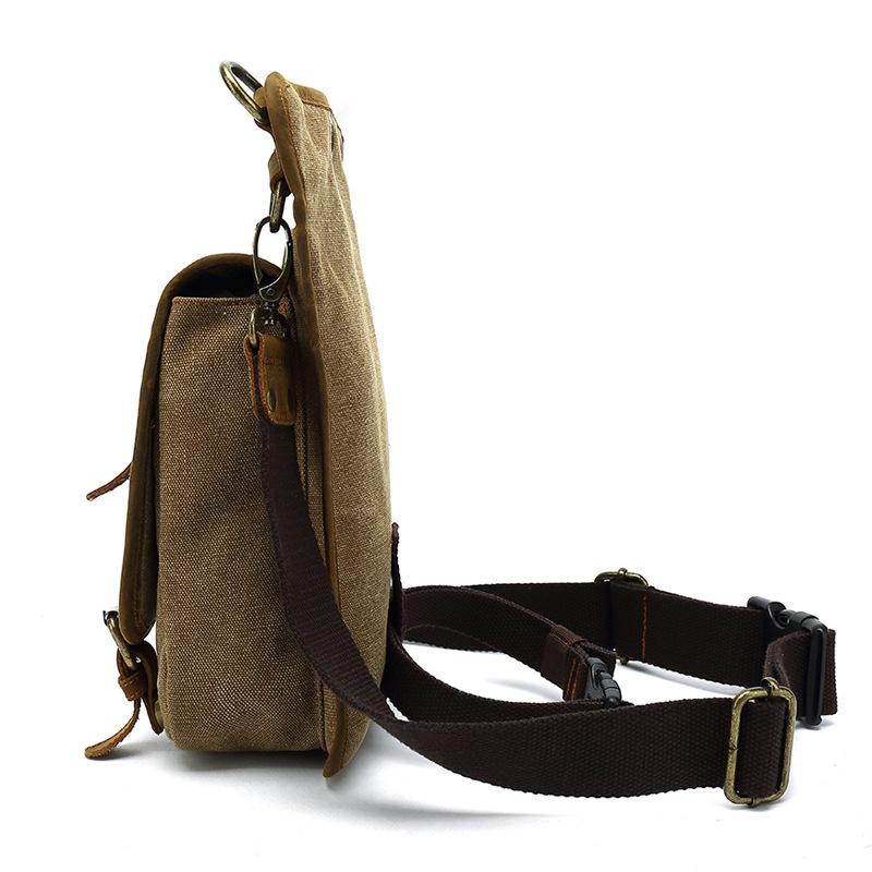 New Men's Casual Bag Canvas Fashionable Commuting Backpack Large Capacity Waist Bag Single Shoulder Small Shoulder Bag Workwear Shoulder Bag