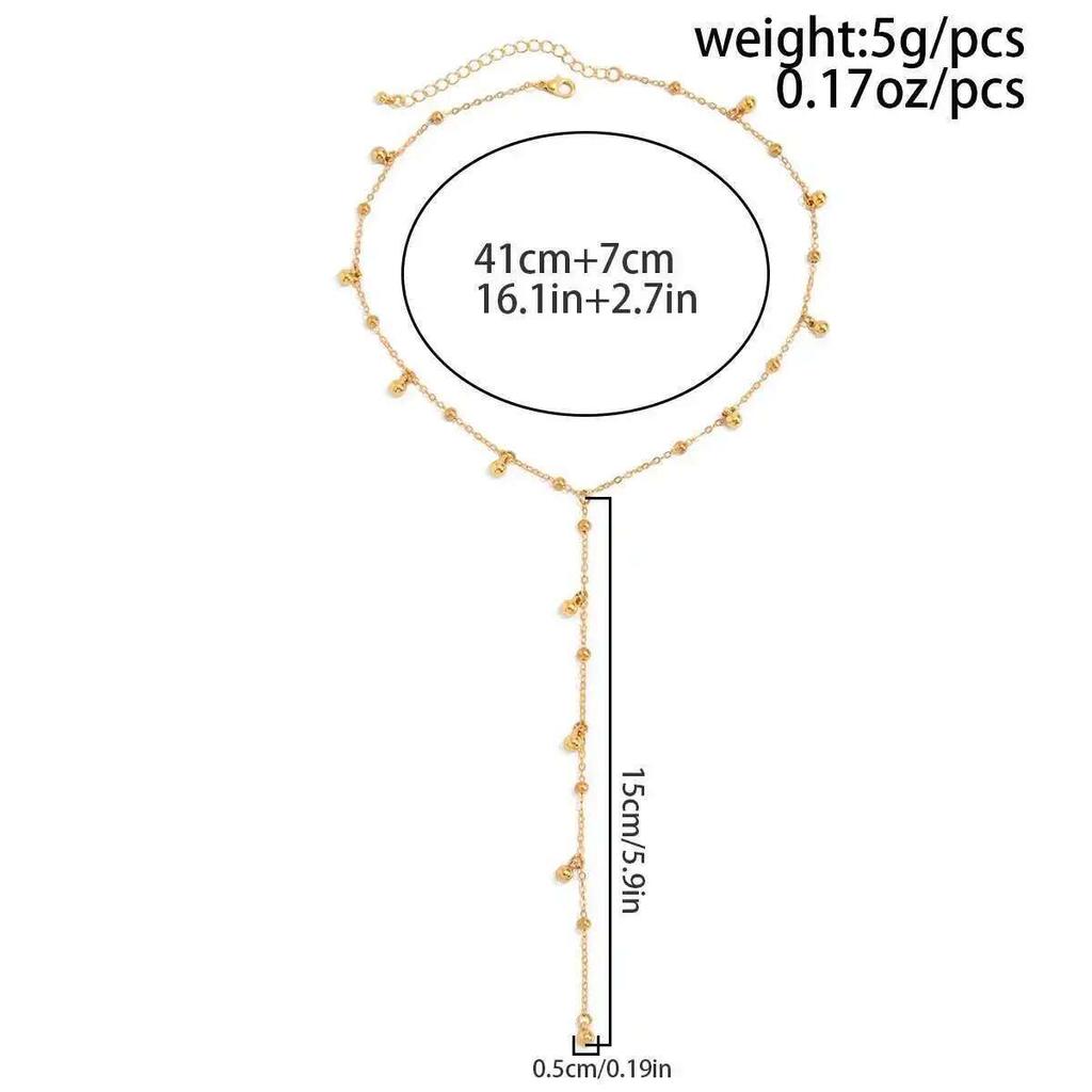 SHIXIN Sexy Y-shaped Long Pendant Necklace for Women Aesthetic Gold Color Beads Necklace Party Jewelry Neck Accessories Gift