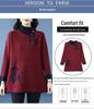 Stylish Color Block Knit Sweater: Plus Size Half-High Collar Top for Women