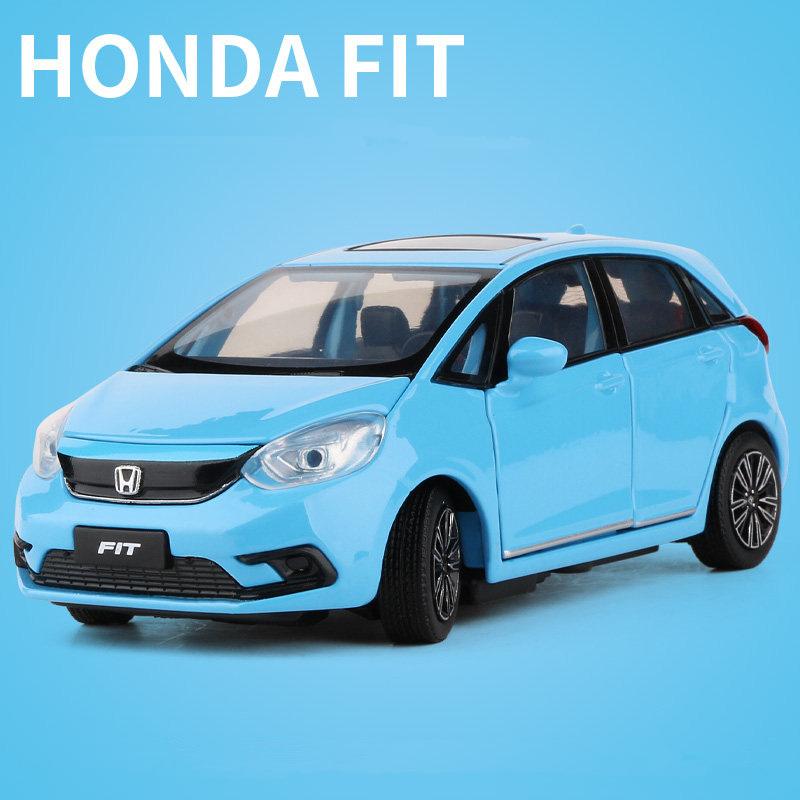 1/32 HONDA Fit GK5 Alloy Car Model Diecast Metal Toy Vehicles Car Model High Simulation Sound and Light Collection Children Gift