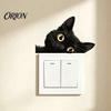 Black Cat Room Decoration Cute Light Switch Decal, Cartoon Peeking Sticker, Peel Funny Pet Pattern Wall Clings And Stick Sticker for Nursery