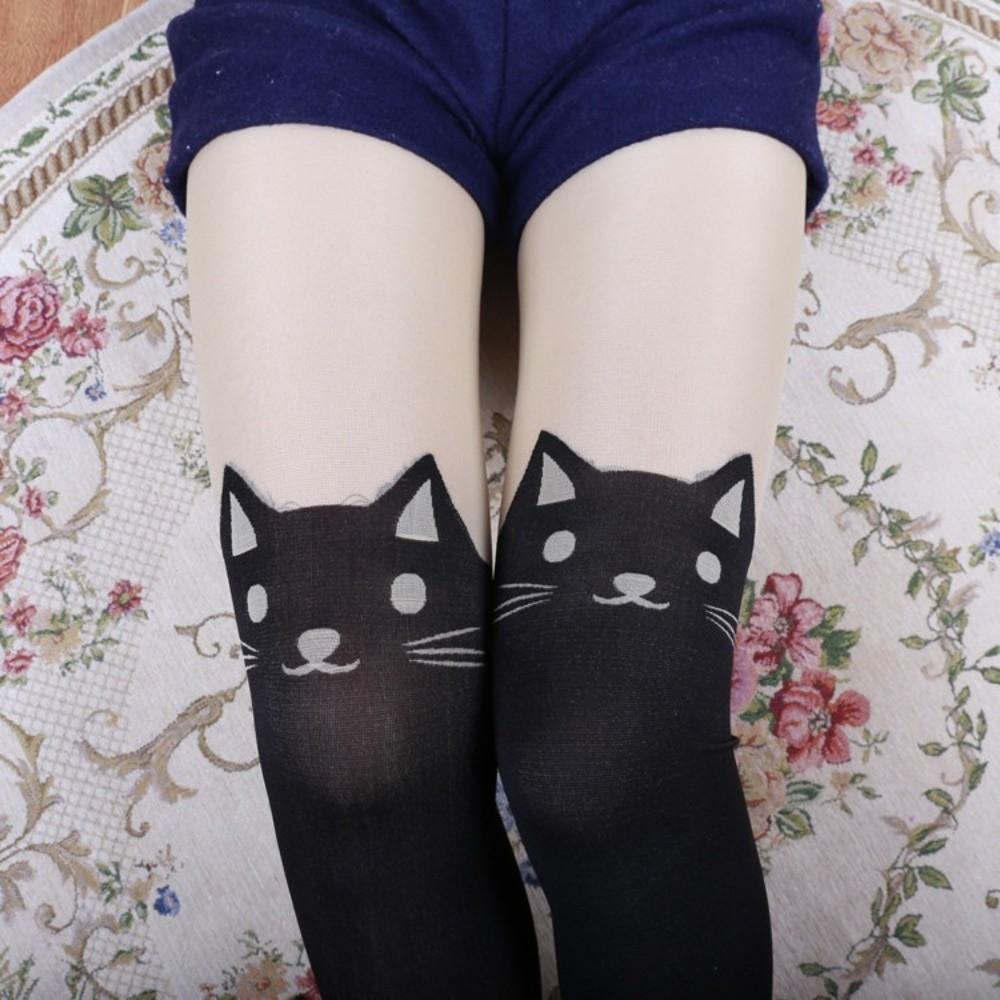 Romantic Cat Printed Socks Cute Thigh Socks Fashion Thigh High Over Knee Women
