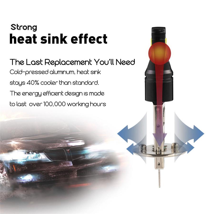 160W H1 Led Bulbs For Cars Daytime Driving Fog Lights CSP Chip Super Bright 6000K White Lighting High Power