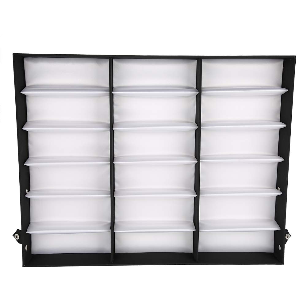 Akozon 18 Grid Eyeglass Display Case, Sunglasses Storage Box Organizer, Eyeglass Jewelry Display Box, Applied Family