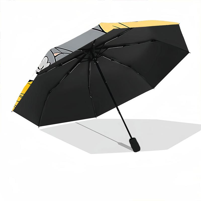1pc Tom and Jerry Pattern Umbrella, Fashionable, Personalized, High-Value Folding Umbrella, a Must-Have for Summer, 8-Rib Durable Iron Frame, Tri
