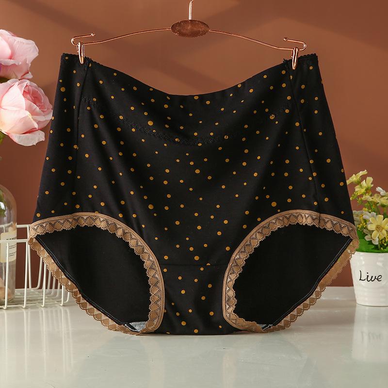 Plus Size High-Waisted Polka Dot Cotton Underwear for Women - 2026 New Style for Middle-Aged and Elderly