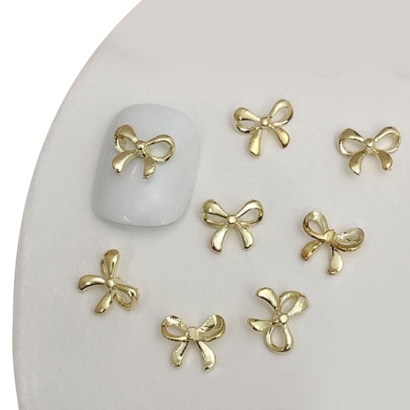 20pcs Metal Bowknot Nails Art Decoration 3D Nail Charms for Women Nails Art