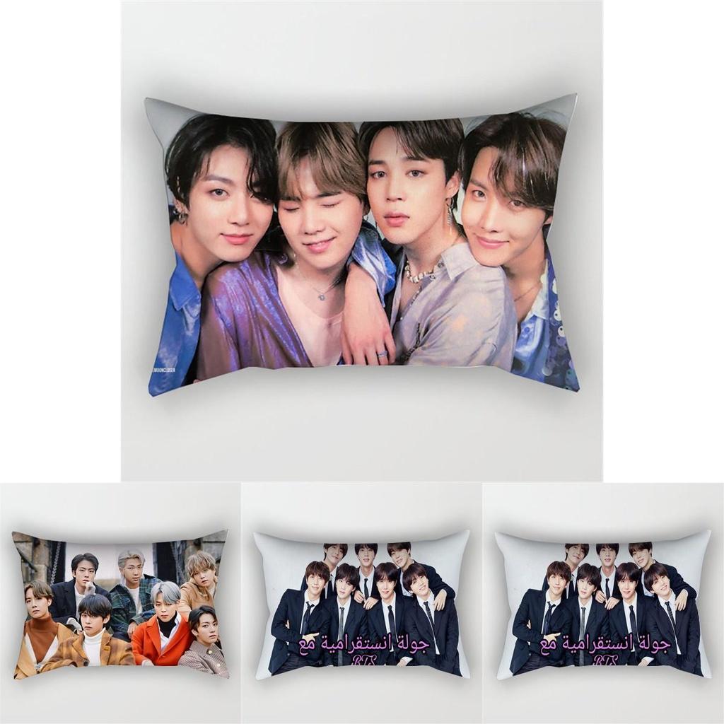 Boys Kpop Bangtan Bts Print Pillowcase Cover Bed Seat Square Pillow Cover Home