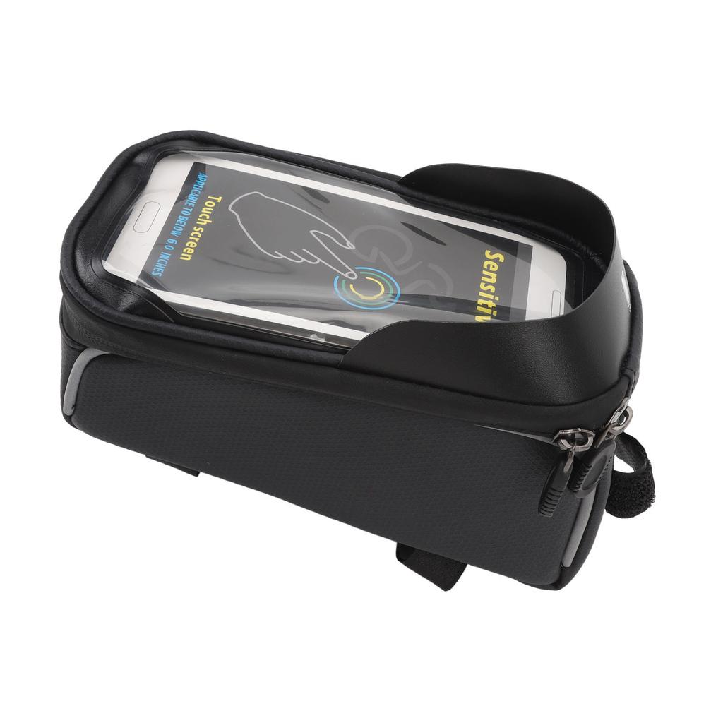 Bike Phone Front Frame Bag Spacious Sensitive Waterproof Reflective Strip Top Tube Cycling Phone Bag for Bicycle