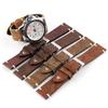 Retro Leather Watch Band 18mm 20mm 22mm 24mm Cowneck Pattern Stainless Steel Pin Buckle Watch Strap Replacement for Men Women