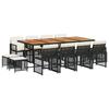 VidaXL Ensemble à manger de jardin 13 pcs coussins noir résine tressée, ensemble à manger d'extérieur, meuble à manger de 3210807