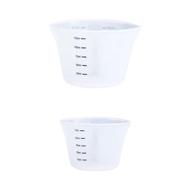 Heat-Resistant Silicone Measuring Cup Set: 125ml & 250ml - Ideal for Kitchen and Baking