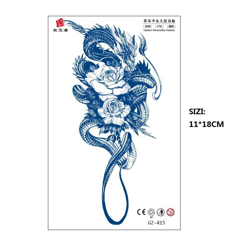 Herbal Juice Long-Lasting Non-Reflective Tattoo Sticker Gradual Change Non-Reflective Gz Series Keep For 15 Days