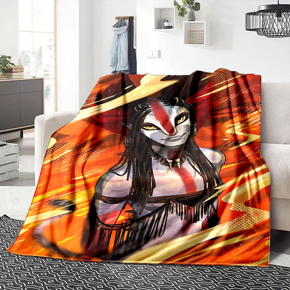 1Pc Fantasy Warrior Couple Blanket For Couch Bed Plush Cozy Fuzzy Blanket Super Soft Warm Blankets For Fall And Winter 0918285