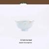 Ginkgo Leaf High-Footed Ceramic Rice Bowl