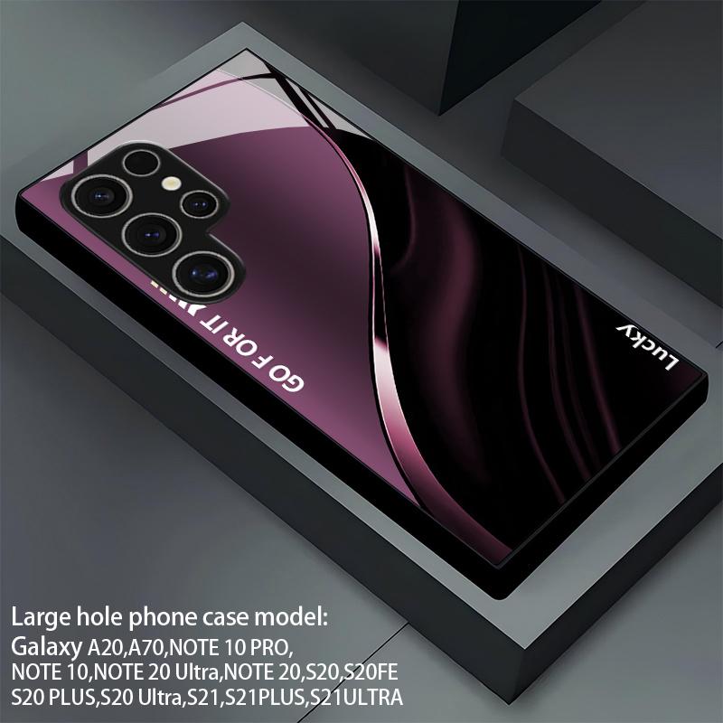 Purple Tone Curved Pattern 2D Phone Case for Samsung S26 S25 S24 S23 S22 S21 S20 A56 A36 A16 Tempered Glass Protective Cover