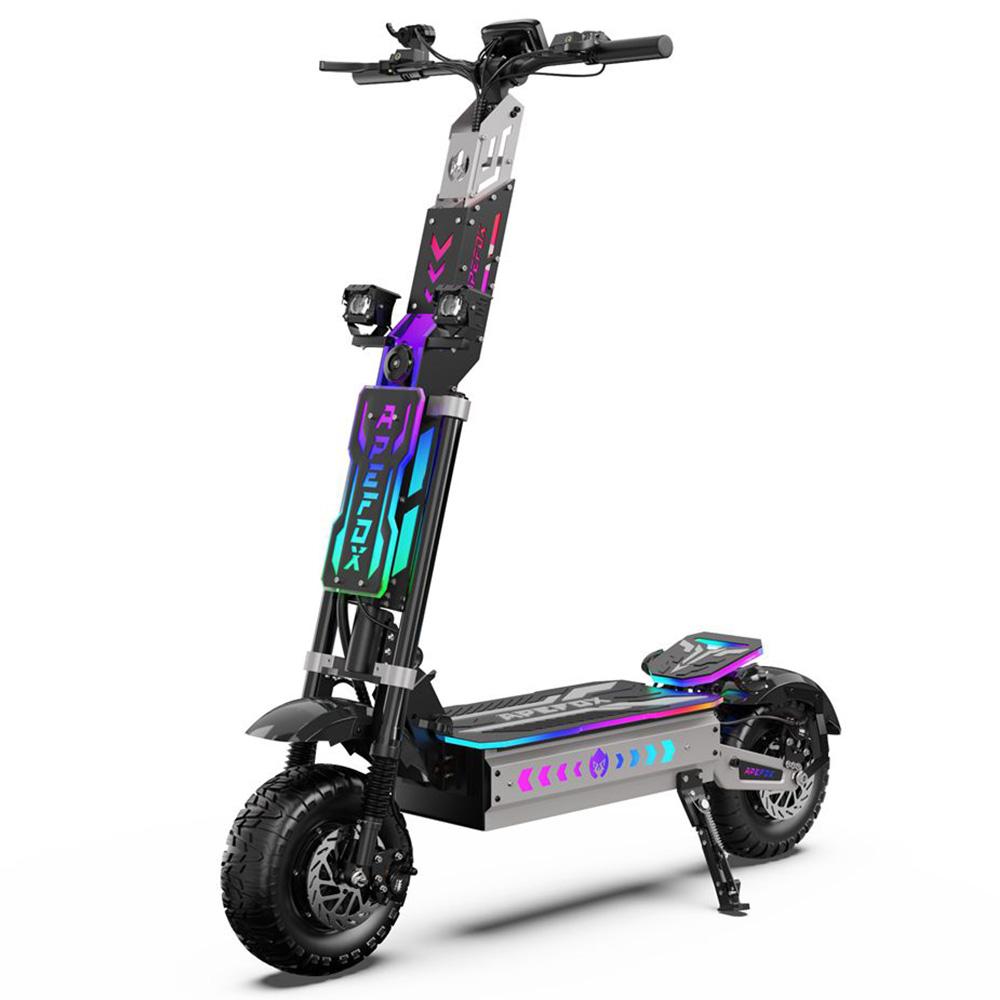 Electric Off Road Scooter Apefox T90 Ultra 50000Wx2 Peak Motor 72V 40Ah 13" Tire Fully Suspension Foldable Electric Scooter Max Range 130Km