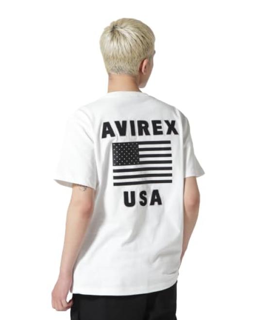 

Avirex Short Sleeve Crew Neck Star Spangled Size T-Shirt, Banner, S/S, 783-7134086, Men s, M, 033, Off-White