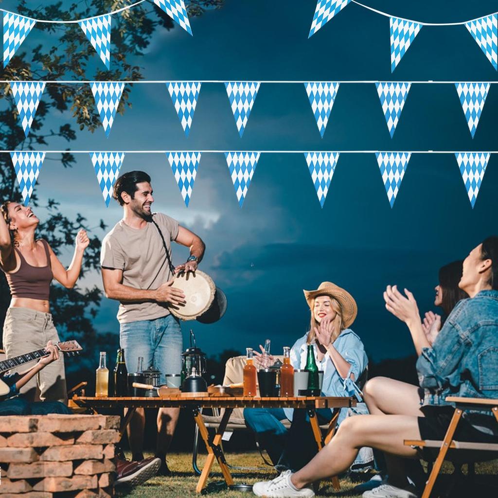 Pennant Banner Flags String Flags Decor 20 Pieces Bunting Banner Themed Decoration for Oktoberfest Party Home Picnic Backyard