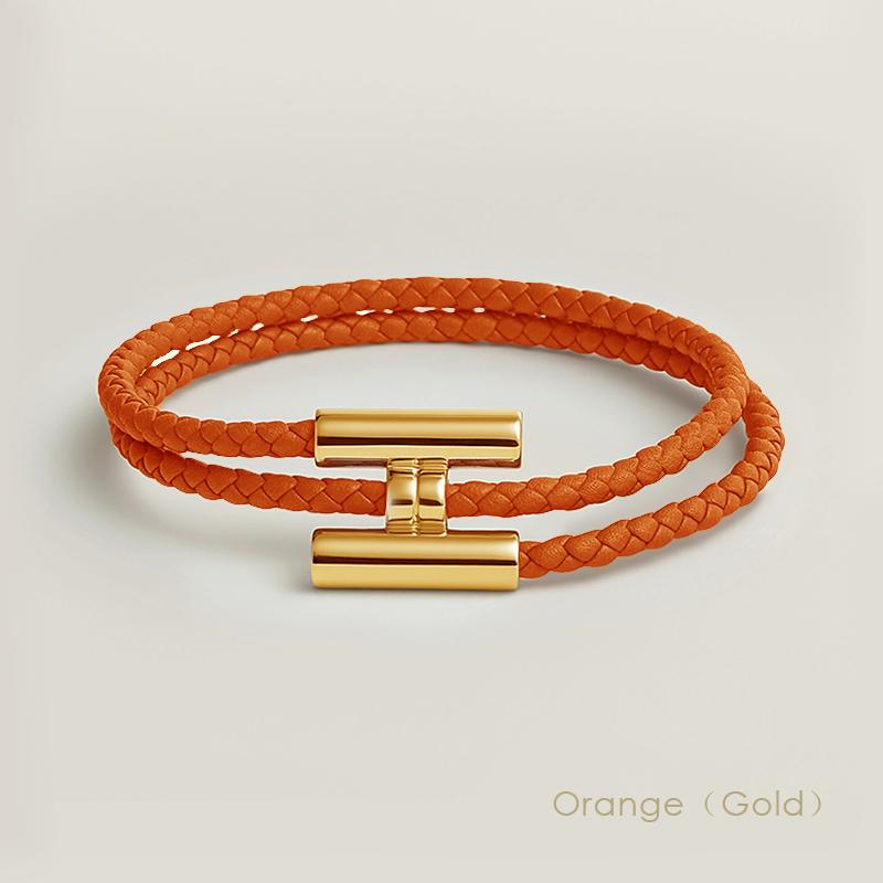 MOONLIGHT Classic H Button Braceles for Women Double-layer Leather Charm Bracelet Female Fashion Couple Jewelry Gifts 13 Colors